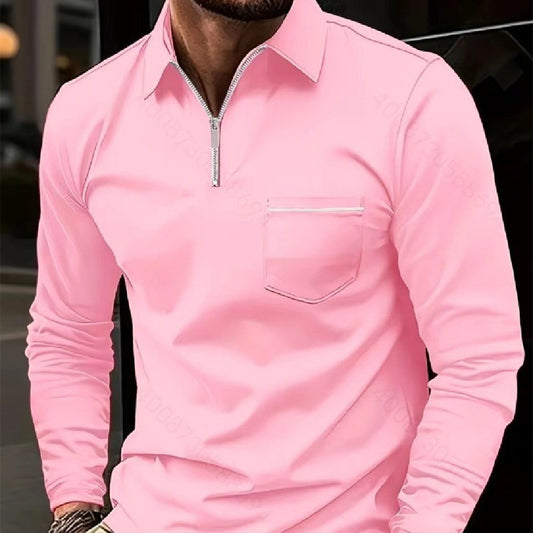 Men's Long Sleeve Sports Business Polo Shirt